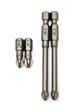 RW 0059-005 JIS (Japanese Industrial Standard) Screwdriver Impact Bits #2#3 Standard & Long 1/4 Inch (Set of 4, 1 of Each)