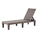 BLUU Chaise Lounge Chairs for Outdoor Patio Use | Adjustable with 5 Positions | Wood Texture Design | Waterproof | Easy to Assemble | Max Weight 330 lbs