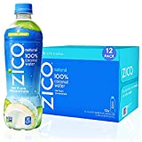 ZICO 100% Coconut Water Drink - 12 Pack, Natural Flavored - No Sugar Added, Gluten-Free - 500ml / 16.9 Fl Oz - Supports Hydration with Five Naturally Occurring Electrolytes - Not from Concentrate