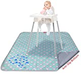 Splat Mat High Chair Mat for Mealtime, Anti Slip and Waterproof Splash Mat, Baby Playtime Splat Mat for Art and Crafts, Machine Washable Portable Picnic Mat and Baby Feeding Table Cloth, 42x46 Inch
