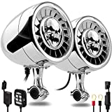 GoHawk AS5-X Gen.3 All-in-One 600W Built-in Amplifier 5" Full Range Waterproof Bluetooth Motorcycle Stereo Speakers Audio Amp System, 1 to 1-1/4" Ape-Hanger Handlebar Harley Custom Touring Cruiser