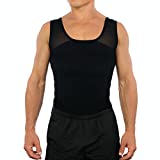 Esteem Apparel Original Men's Chest Compression Shirt to Hide Gynecomastia Moobs (Black, Large)