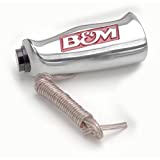 B&M 80658 Brushed Aluminum T-Handle Shifter Grip with Button and SAE Thread Inserts