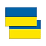 IGNIXIA Ukraine Flag 3x5 Inches Car Decals (Pack of 2) Ukrainian Flag Car Stickers Flags Bumper Stickers, Window Stickers Premium Vinyl UV Laminate Sticker