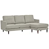 Amazon Brand  Rivet Goodwin Modern Reversible Sectional Sofa Couch, 88.6"W, Light Grey