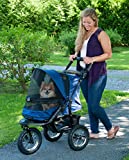 Pet Gear No-Zip Jogger Pet Stroller for Cats/Dogs, Zipperless Entry, Airless Tires, Easy One-Hand Fold, Cup Holder + Storage Basket, Midnight River