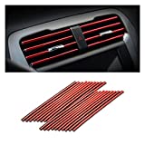 20 Pieces Car Air Conditioner Decoration Strip for Vent Outlet, Universal Waterproof Bendable Air Vent Outlet Trim Decoration, Suitable for Most Air Vent Outlet, Car Interior Accessories (Red)