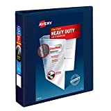 Avery Heavy Duty View 3 Ring Binder, 1.5" One Touch EZD Ring, Holds 8.5" x 11" Paper, 1 Navy Blue Binder (79805)