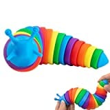 Zayin Fidget Slug Articulated Fidget Toy,Realistic Slug Insects Fidget Toy,Fun Crawling Sensory Toy Can Be Twisted Casually Pleasant Decompression Suitable Release Stress- (Color)
