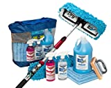 Aero Cosmetics Waterless RV Aircraft Boat Wash Wax Mop Kit with Deluxe Pole (3' 9" to 9'), No Ladder Needed, Wash, Wax, Dry, Anywhere, Anytime, No Restrictions