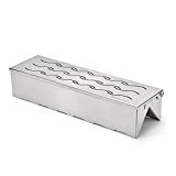 Skyflame Stainless Steel BBQ Smoker Box for Wood/Smoking Chips - Universal Smoky Flavor Grill Accessories Fit for Gas/Charcoal Grilling, W-Shape