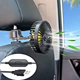 Electric Car Cooling Fan, USB Backseat Auto Rear Seat Fan 3 Speed Vehicle Clip Fan with 5 Piece Fan Blades for Car Vehicle Truck Van SUV RV Boat Bus