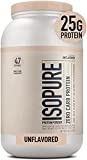 Isopure Protein Powder, Whey Protein Isolate Powder, 25g Protein, Zero Carb & Keto Friendly, No Added Colors/Flavors/Sweeteners, Flavor: Unflavored 3 Pound (Packaging May Vary)