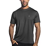Arctic Cool Mens Crew Neck Instant Cooling Moisture Wicking Performance UPF 50+ Short Sleeve Shirt | Lightweight Breathable Tshirt for Running, Workout, Exercise, Fishing, Storm Grey, XL