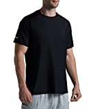 Men's Cooling Ice Silk Running Shirts Quick Dry Short Sleeve Athletic Gym T-Shirts UPF 50+ Outdoor Workout Tshirts (Black, Large)