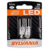 Sylvania Zevo 194 White T10 W5W Socket LED Super Bright Interior Exterior Vehicle Car Lighting Applications Light Bulb Set (2 Pack)