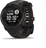 Garmin 010-N2064-00 Instinct, Rugged Outdoor Watch with GPS, Features GLONASS and Galileo, Heart Rate Monitoring and 3-axis Compass, 1.27", Graphite (Renewed)