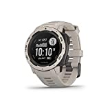 Garmin 010-02064-01 Instinct, Rugged Outdoor Watch with GPS, Features GLONASS and Galileo, Heart Rate Monitoring and 3-axis Compass, Tundra, 1.27 inches (Renewed)