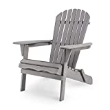 Outdoor Wood Folding Adirondack Chair, Canadian Cedar Wooden Lounge Patio Chair, Cozy Chiar for Garden, Lawn, Backyard, Deck, Pool Side, Fire Pit
