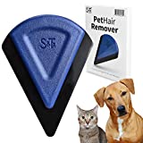 S&T INC. Pet Hair Remover Brush, Dog and Cat Hair Remover for Home and Auto, Blue, 326901