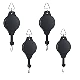 4 Pack Plant Pulley Retractable Plant Hook Pulley Adjustable Plant Hanger Hanging Flower Basket for Garden Baskets Pots and Birds Feeder in Different Height Lower and Raise