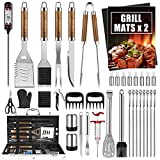 Cifaisi BBQ Grill Accessories Set, 38Pcs Stainless Steel Grill Tools Grilling Accessories with Aluminum Case, Thermometer, Grill Mats for Camping/Backyard Barbecue, Grill Utensils Set for Men Women
