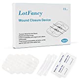 LotFancy Emergency Wound Closures, 4-Count, 2.8x2.36in, Surgical Zip Stitch Sutures Laceration Repair Kit with Accessories, Sterile, Latex-Free