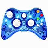 Wireless Controller Compatible with Xbox 360 Double Motor Vibration Wireless Gamepad Gaming Joypad, Blue - PAWHITS