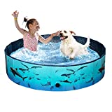 Foldable Dog Pool, Pet Swimming Pool, Hard PVC Plastic, Outdoor Portable Collapsible Dog Bathing Tub for Small Medium Large Dogs (120x30cm(47.2x11.8 inch))