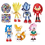 Sonic The Hedgehog Toys for Boys, Sonic Series Action Figures Toys,Sonic Cake Toppers Cartoon Theme Collection Playset Suitable for Kids Birthday Party Cake Decorations Baby Shower Party Supplies 6pcs