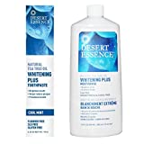 Desert Essence Natural Whitening Plus Tea Tree Oil Bundle - 1 Unit of 6.25 Ounce Toothpaste & 16 Fl Ounce Mouthwash - Refreshing Taste - Promotes Healthy Mouth - Complete Oral Care