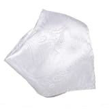 White Paisley Design Men's Hankerchief Pocket Square Hanky Men's Handkerchiefs