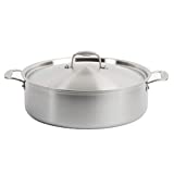 Made In Cookware - 10 Quart Stainless Steel Rondeau Pot w/ Lid - Stainless Clad 5 Ply Construction - Induction Compatible - Made in Italy - Professional Cookware