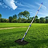 SANDEGOO Lawn Leveling rake, 6 FT Garden Finishing Stainless Steel Flat Sand Crusher Black