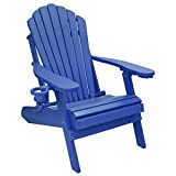 Outer Banks Deluxe Oversized Poly Lumber Folding Adirondack Chair (Royal Blue)