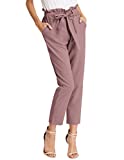 Womens Vintage Outdoor Trouser Solid Casual Fit Polyester Cropped Pants Puce L