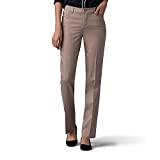 Lee Women's Flex Motion Regular Fit Straight Leg Pant, Flax, 4