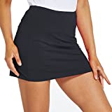 UPSOWER Womens Athletic Skorts Lightweight Active Skirts with Shorts for Tennis Golf Runnig Workout Casual(Black L)