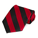 TieMart Striped Tie (Red and Black)