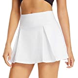 White Tennis Skirt Women Golf Skort Pleated Mini Skirt with Shorts Running Skirt with Pocket Athletic Skort Skirt for Women White Skirt