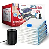 Spacesaver Premium Vacuum Storage Bags. 80% More Storage! Electric-Pump! Triple Seal Spacesaver Premium Vacuum Storage Bags. 80% More Storage! Electric Pump! Double-Zip Seal and Triple Seal Valve! Vacuum Sealer Bags for Comforters, Blankets, Bedding, Clothing! (Variety 10-Pack with Electric Pump)