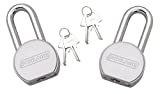 SCHLAGE 994831 Solid Steel Round Padlock, 63.5mm, 2.5-Inch Shackle, 2-Count Keyed Alike