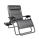 TIMBER RIDGE XXL Oversized Zero Gravity Chair, Full Padded Patio Lounger with Side Table, 28Wide Reclining Lawn Chair, Support 500lbs(Gray)