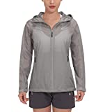 Little Donkey Andy Women's Waterproof Rain Jackets Summer Lightweight UPF50 Coats for Hiking Travel Fishing Light Gray XS