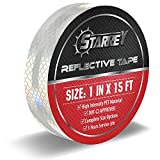 Starrey Reflective Tape 1 inch Wide 15 FT Long DOT-C2 High Intensity White - 1 inch Trailer Reflector Safety Conspicuity Tape for Vehicles Trucks Bikes Cargos Helmets