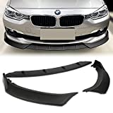 Q1-TECH, 3-Piece Front Bumper Lip fit for compatible with 2016-2019 BMW 3-Series F30 F35 330i 318i 320i 328d, Front Bumper Lip Spoiler Air Chin Body Kit Splitter, Unpainted Matt Black, 2017 2018