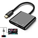 Switch HDMI Adapter Hub Dock, Portable TV Docking Station for Nintendo Switch, 4k@60hz HDMI Hub Adapter with USB/Type C Port Compatible with Samsung DeX Mode/MacBook/IPad Pro