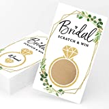 Bridal Shower Scratch Off Game, 30 Cards, Gold Greenery Lottery Tickets, Activities, and Ideas