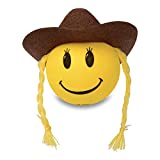 HappyBalls Cute Happy Smiley Cowgirl Car Antenna Topper/Auto Mirror Dangler/Dashboard Accessory