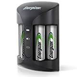 Energizer Rechargeable AA and AAA Battery Charger (Recharge Pro) with 4 AA NiMH Rechargeable Batteries, Auto-Safety Feature, Over-Charge Protection